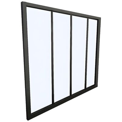 Unique Glazen binnenraam in zwart gepoedercoat aluminium 120 x 105 cm (B x H) – BAYVIEW - Zwart Unique Glazen binnenraam in zwart gepoedercoat aluminium 120 x 105 cm (B x H) – BAYVIEW - Zwart
