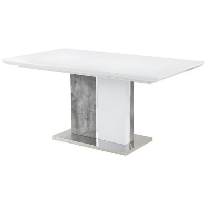 Unique Uitschuiftafel EREN - 6 tot 8 zitplaatsen - Gelakt MDF - Kleuren: wit en betongrijs - Grijs, Wit Unique Uitschuiftafel EREN - 6 tot 8 zitplaatsen - Gelakt MDF - Kleuren: wit en betongrijs - Grijs, Wit