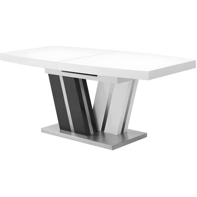 Unique Uitschuifbare eettafel NOAMI II - 6 tot 8 personen - Gelakt MDF grijs en wit - Antracietgrijs, Wit Unique Uitschuifbare eettafel NOAMI II - 6 tot 8 personen - Gelakt MDF grijs en wit - Antracietgrijs, Wit