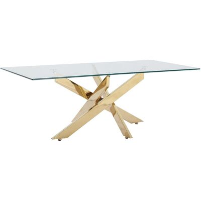 Unique Salontafel van gehard glas en goudkleurig metaal - Transparant - COSIMA - Transparant Unique Salontafel van gehard glas en goudkleurig metaal - Transparant - COSIMA - Transparant