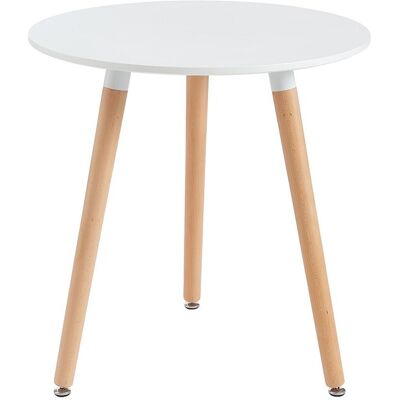 Unique Eettafel met 2 personen in MDF en beukenhout - Wit - ROLENA - Wit Unique Eettafel met 2 personen in MDF en beukenhout - Wit - ROLENA - Wit