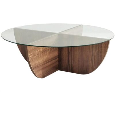 Unique Salontafel van gehard glas - Naturel en transparant - AYSUN - Transparant, Natuurlijk donker Unique Salontafel van gehard glas - Naturel en transparant - AYSUN - Transparant, Natuurlijk donker