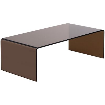 Unique Salontafel van gebogen gehard glas - Bruin - ALONZO - Transparant, Bruin Unique Salontafel van gebogen gehard glas - Bruin - ALONZO - Transparant, Bruin