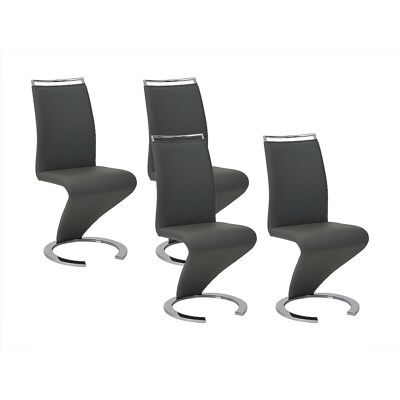 Unique Set van 4 stoelen TWIZY - Zwart kunstleer - Zwart Unique Set van 4 stoelen TWIZY - Zwart kunstleer - Zwart