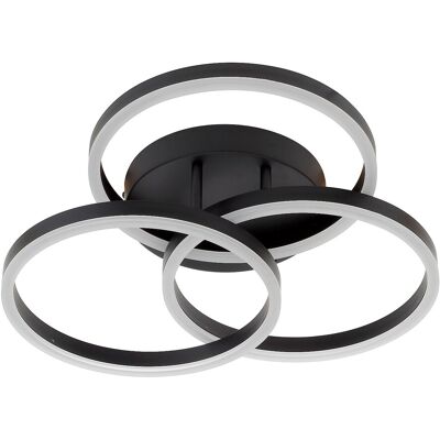 Unique Design LED-plafondlamp - 3 ringen - B.46 x H.12,5 cm - Zwart - OGOBA - Zwart Unique Design LED-plafondlamp - 3 ringen - B.46 x H.12,5 cm - Zwart - OGOBA - Zwart