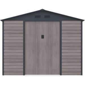 Unique Tuinhuisje van gegalvaniseerd staal met houteffect ADELMO - Grijs - 5,40 m² - Antracietgrijs, Natuurlijk donker Unique Tuinhuisje van gegalvaniseerd staal met houteffect ADELMO - Grijs - 5,40 m² - Antracietgrijs, Natuurlijk donker