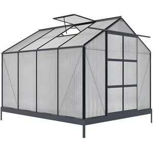 Unique Tuinserre van polycarbonaat 7.5 m² GREENEA II - Antraciet - Antracietgrijs Unique Tuinserre van polycarbonaat 7.5 m² GREENEA II - Antraciet - Antracietgrijs