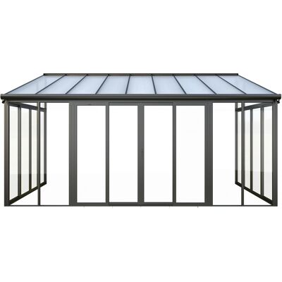 Unique Veranda van aluminium en polycarbonaat met uv-bescherming - 15,8 m² - Antraciet - MATHILDA - Antracietgrijs Unique Veranda van aluminium en polycarbonaat met uv-bescherming - 15,8 m² - Antraciet - MATHILDA - Antracietgrijs