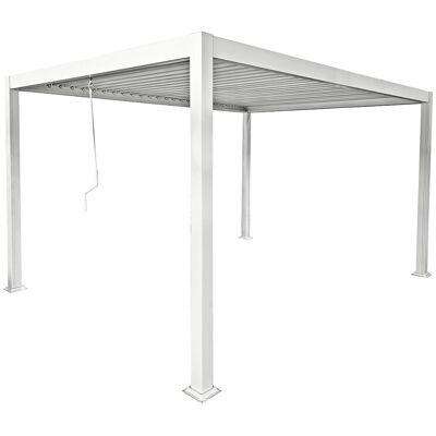 Unique Bio-klimatische zelfdragende pergola van aluminium met draaibare lamellen - 12 m² - wit - AMALFI - Wit Unique Bio-klimatische zelfdragende pergola van aluminium met draaibare lamellen - 12 m² - wit - AMALFI - Wit