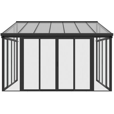 Unique Veranda van aluminium en polycarbonaat met uv-bescherming - 12 m² - Antraciet - MATHILDA - Antracietgrijs Unique Veranda van aluminium en polycarbonaat met uv-bescherming - 12 m² - Antraciet - MATHILDA - Antracietgrijs