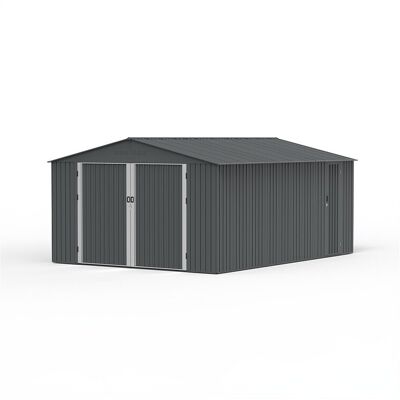 Unique Gegalvaniseerde stalen garage met toegangsdeur - antracietgrijs - 19 m² - RIDOSO - Antracietgrijs Unique Gegalvaniseerde stalen garage met toegangsdeur - antracietgrijs - 19 m² - RIDOSO - Antracietgrijs