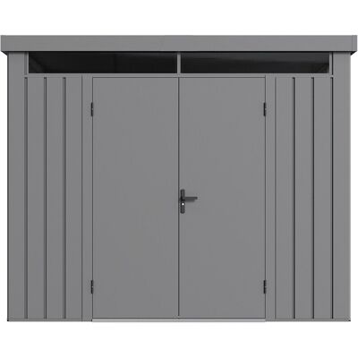 Unique Metalen tuinschuur in gegalvaniseerd staal met glazen bovenlichten - 6,25 m² - Dikte 35 mm - Grijs - MERANO - Grijs Unique Metalen tuinschuur in gegalvaniseerd staal met glazen bovenlichten - 6,25 m² - Dikte 35 mm - Grijs - MERANO - Grijs