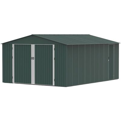 Unique Garage in gegalvaniseerd staal met loopdeur - Groen - 19 m² - RIDOSO - Groen Unique Garage in gegalvaniseerd staal met loopdeur - Groen - 19 m² - RIDOSO - Groen