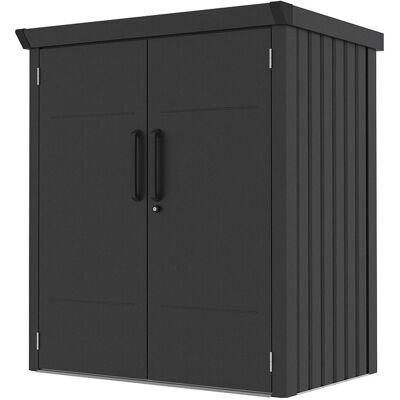 Unique Tuinkast van gegalvaniseerd staal in antraciet met set van 2 legplanken 1,88 m³ - B133 x D94 x H151 cm - NORISA - Antracietgrijs Unique Tuinkast van gegalvaniseerd staal in antraciet met set van 2 legplanken 1,88 m³ - B133 x D94 x H151 cm - NORISA - Antracietgrijs