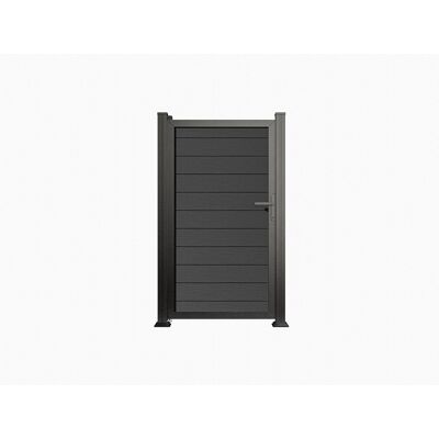 Unique Draaibaar dicht tuinhek – Composiet met houtlook- B100 x H183 cm - Antracietgrijs SENZIO - Zwart, Antracietgrijs Unique Draaibaar dicht tuinhek – Composiet met houtlook- B100 x H183 cm - Antracietgrijs SENZIO - Zwart, Antracietgrijs