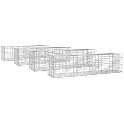 Unique Set van 4 schanskorven in gegalvaniseerd staal - H 50 x B 200 x D 50 cm - Maaswijdte 5 x 10 cm - TERACO - Zilverkleurig Unique Set van 4 schanskorven in gegalvaniseerd staal - H 50 x B 200 x D 50 cm - Maaswijdte 5 x 10 cm - TERACO - Zilverkleurig