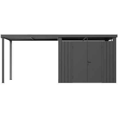 Unique Metalen tuinschuur van gegalvaniseerd staal 6,25 m² met aanbouw - Dikte 0,35 mm - Antracietgrijs - MERANO - Antracietgrijs Unique Metalen tuinschuur van gegalvaniseerd staal 6,25 m² met aanbouw - Dikte 0,35 mm - Antracietgrijs - MERANO - Antracietgrijs