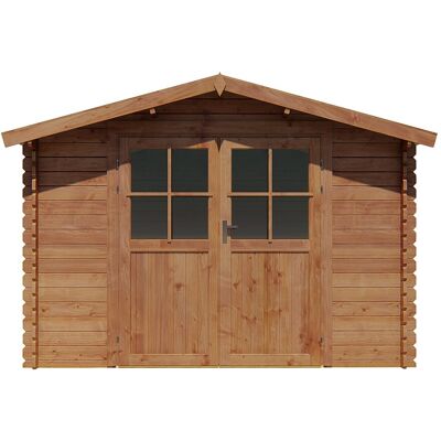 Unique Tuinhuisje van autoclaaf behandeld hout van 8,8 m², dikte 28 mm - HORTUSA - Natuurlijk donker Unique Tuinhuisje van autoclaaf behandeld hout van 8,8 m², dikte 28 mm - HORTUSA - Natuurlijk donker