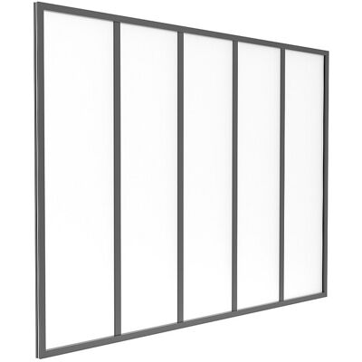 Unique Glazen binnenraam van gepoedercoat aluminium en matglas - 150 x 105 cm (B x H) - Zwart - BAYVIEW - Zwart Unique Glazen binnenraam van gepoedercoat aluminium en matglas - 150 x 105 cm (B x H) - Zwart - BAYVIEW - Zwart