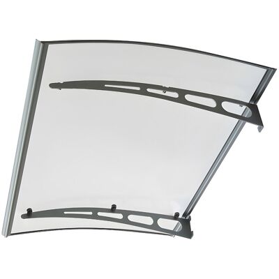 Unique Luifel van aluminium 150 x 90 cm gebogen - grijs - NEONA - Grijs Unique Luifel van aluminium 150 x 90 cm gebogen - grijs - NEONA - Grijs