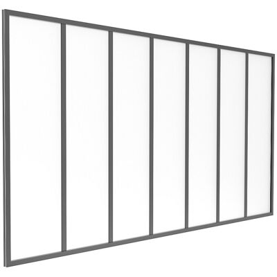 Unique Glazen binnenraam van gepoedercoat aluminium en matglas - 210 x 105 cm (B x H) - Zwart - BAYVIEW - Zwart Unique Glazen binnenraam van gepoedercoat aluminium en matglas - 210 x 105 cm (B x H) - Zwart - BAYVIEW - Zwart