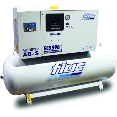 Fiac stille compressor SCS 300lt - AB598 5,5 PK 300 liter, met koeldroger Fiac stille compressor SCS 300lt - AB598 5,5 PK 300 liter, met koeldroger