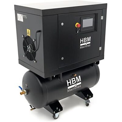 HBM schroefcompressor 5 pk gecombineerd met 160 liter luchttank HBM schroefcompressor 5 pk gecombineerd met 160 liter luchttank
