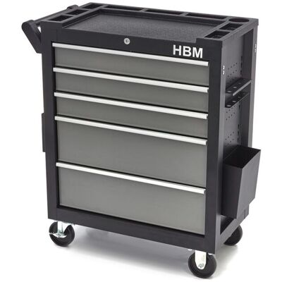 HBM deluxe gereedschapswagen, 5 laden, Klein, zwart, grijs HBM deluxe gereedschapswagen, 5 laden, Klein, zwart, grijs