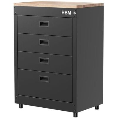 HBM ladenkast 71 cm, 4 laden, zwart HBM ladenkast 71 cm, 4 laden, zwart