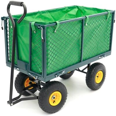 HBM 100 Kg Trekkar, Bolderwagen, Tuinkar Met 86 x 46 x 38 cm Laadbak Inclusief Canvas Zak HBM 100 Kg Trekkar, Bolderwagen, Tuinkar Met 86 x 46 x 38 cm Laadbak Inclusief Canvas Zak