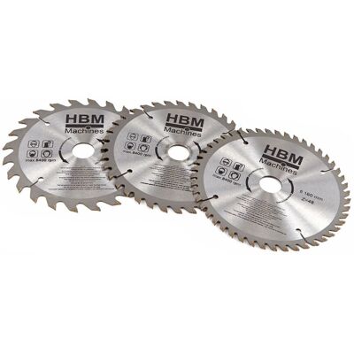 HBM 160 mm 3 Delige Profi Cirkelzaagbladenset voor invalzaag HBM 160 mm 3 Delige Profi Cirkelzaagbladenset voor invalzaag