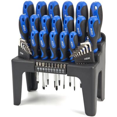 HBM Profi 44 Delige Soft Grip Schroevendraaierset, Inbussleutelset en Bitset HBM Profi 44 Delige Soft Grip Schroevendraaierset, Inbussleutelset en Bitset