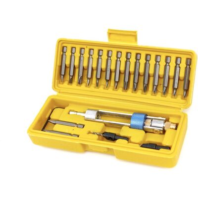 HBM 20 Delige Swap Drill Bit Set, Omkeerbare Bithouder Met Verzinkfrees HBM 20 Delige Swap Drill Bit Set, Omkeerbare Bithouder Met Verzinkfrees