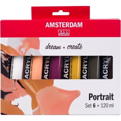 Amsterdam Acrylverf - set 6 x 120ml - Portret 8712079514730 Verf Amsterdam Acrylverf - set 6 x 120ml - Portret 8712079514730 Verf