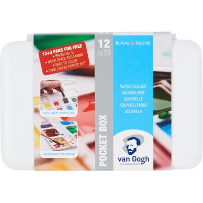 Van Gogh Aquarelverf Pocket Box - 12+3 napjes - Basic Colours 8712079422820 Verf Van Gogh Aquarelverf Pocket Box - 12+3 napjes - Basic Colours 8712079422820 Verf