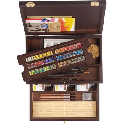 Rembrandt Aquarelverf Kist - set 42 napjes + div. accessoires - Master 8712079441548 Verf Rembrandt Aquarelverf Kist - set 42 napjes + div. accessoires - Master 8712079441548 Verf