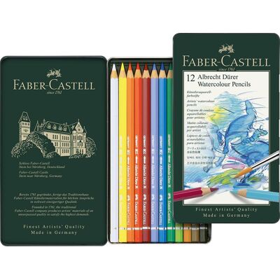 Faber Castell Albrecht Dürer Aquarelpotloden - set 12 stuks 4005401175124 Verf Faber Castell Albrecht Dürer Aquarelpotloden - set 12 stuks 4005401175124 Verf