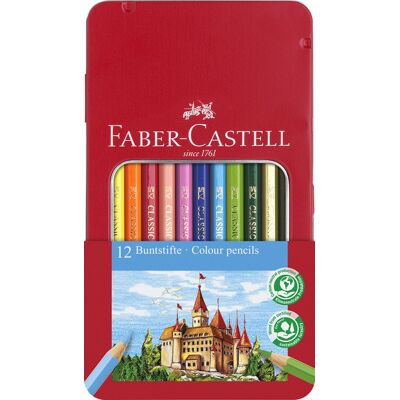 Faber Castell Kleurpotloden - 12 stuks in blik 8991761324011 Verf Faber Castell Kleurpotloden - 12 stuks in blik 8991761324011 Verf