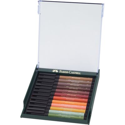 Faber Castell Pitt Artist Brushpen - set 12 stuks - Earth Tones 4005402674220 Verf Faber Castell Pitt Artist Brushpen - set 12 stuks - Earth Tones 4005402674220 Verf
