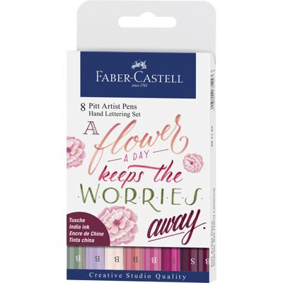 Faber Castell Pitt Artist Pen - Letteringset 8 stuks - Flower 4005402671243 Verf Faber Castell Pitt Artist Pen - Letteringset 8 stuks - Flower 4005402671243 Verf