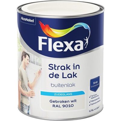 Flexa Strak In De Lak Buitenlak Zijdeglans 750 ml RAL 9010 Flexa Strak In De Lak Buitenlak Zijdeglans 750 ml RAL 9010
