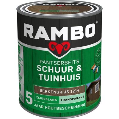 Rambo Pantserbeits Schuur & Tuinhuis Zijdeglans Transparant - 750 ml Berkengrijs Rambo Pantserbeits Schuur & Tuinhuis Zijdeglans Transparant - 750 ml Berkengrijs