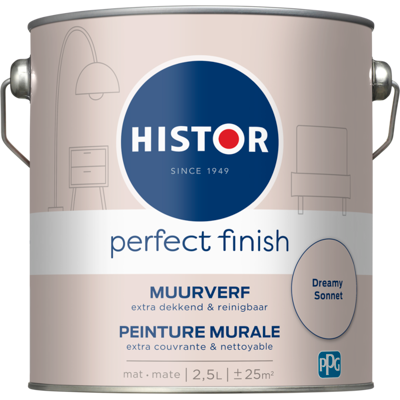 Histor Perfect Finish Muurverf Mat - Dreamy Sonnet - 2,5 liter Histor Perfect Finish Muurverf Mat - Dreamy Sonnet - 2,5 liter