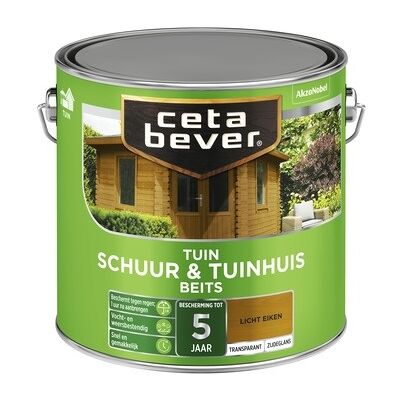 Cetabever Schuur en Tuinhuis Beits Transparant Zijdeglans - Licht Eiken 8711113127226 Verf Cetabever Schuur en Tuinhuis Beits Transparant Zijdeglans - Licht Eiken 8711113127226 Verf