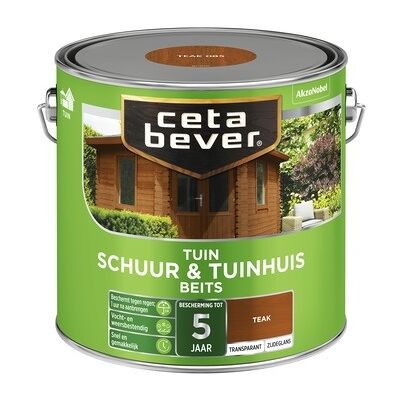 Cetabever Schuur en Tuinhuis Beits Transparant Zijdeglans - Teak 8711113127240 Verf Cetabever Schuur en Tuinhuis Beits Transparant Zijdeglans - Teak 8711113127240 Verf
