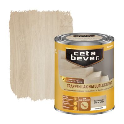 Cetabever Trappen Lak Natuurlijk Effect Mat - White Wash - 0,75 liter Cetabever Trappen Lak Natuurlijk Effect Mat - White Wash - 0,75 liter