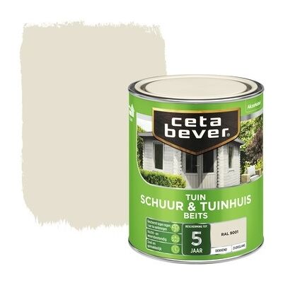 Cetabever Schuur en Tuinhuis Beits Dekkend Zijdeglans - RAL 9001 - 0,75 liter Cetabever Schuur en Tuinhuis Beits Dekkend Zijdeglans - RAL 9001 - 0,75 liter