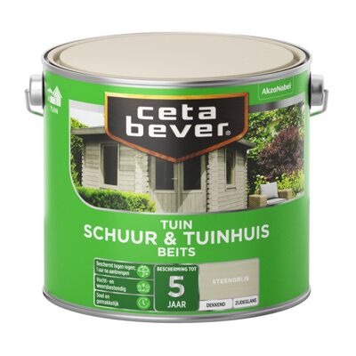 Cetabever Schuur en Tuinhuis Beits Dekkend Zijdeglans - Steengrijs - 2,5 liter Cetabever Schuur en Tuinhuis Beits Dekkend Zijdeglans - Steengrijs - 2,5 liter