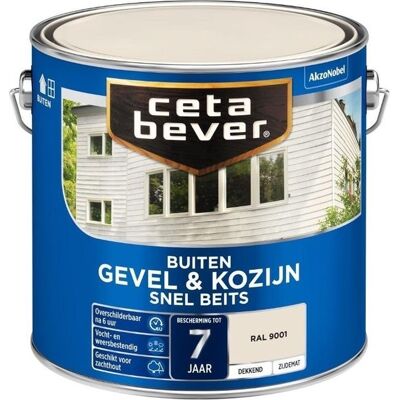 Cetabever Gevel en Kozijn Snel Beits Dekkend Zijdemat - RAL 9001 Cetabever Gevel en Kozijn Snel Beits Dekkend Zijdemat - RAL 9001