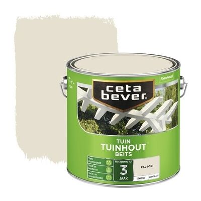 Cetabever Tuinhout Beits Dekkend Zijdeglans - RAL 9001 8711113127288 Verf Cetabever Tuinhout Beits Dekkend Zijdeglans - RAL 9001 8711113127288 Verf